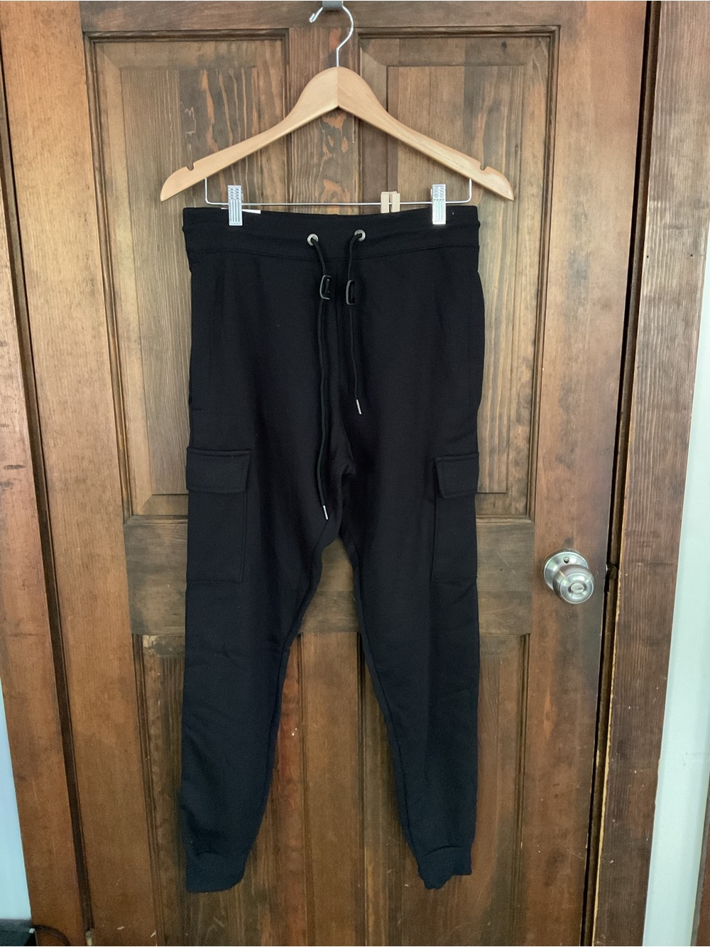 Ascend Black Cargo Joggers with Drawstring Waist